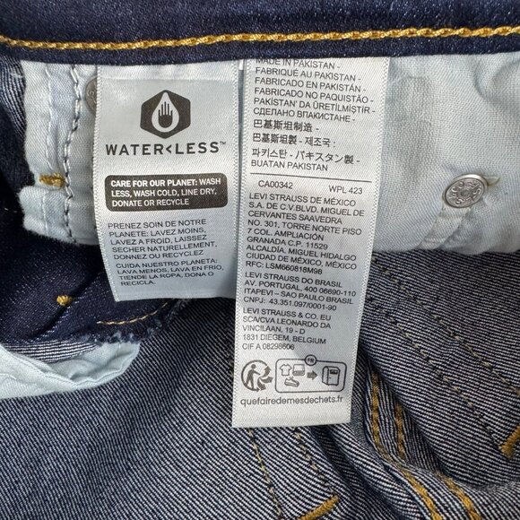 Levi's 724 High Rise Slim Straight Dark Wash Jean READ W24 L32 Casual Stretch - Picture 9 of 15